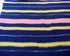 Blue Yellow and Coral Pink Stripe Printed Light Weight Woven Fabric 2 yards